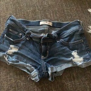 Denim Hollister Ripped Booty Shorts